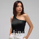 Faye Asymmetrical Knit Tank Top Stretch | Atasan Tank Top Wanita Sleeveless Tanpa Lengan Rib Knit One Shoulder