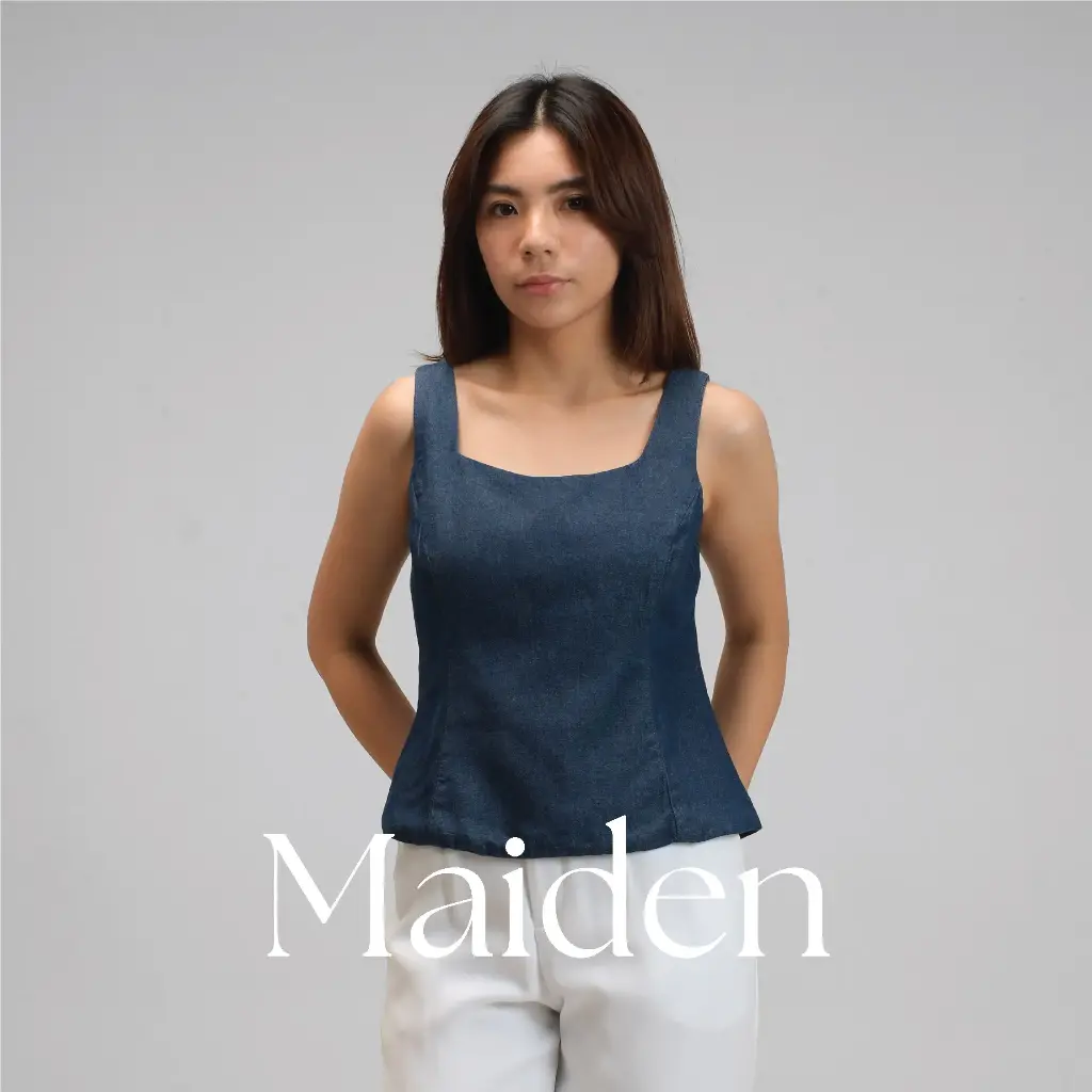 Maiden Denim Tank Top | Atasan Wanita Square Neck Jeans