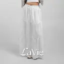 La Vie Tiered Maxi Skirt |  Rok Layer Susun Ruffle Flowy Cotton Rayon Panjang Wanita Hijab