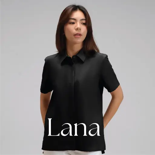 Lana Short Sleeve Shirt | Kemeja Wanita Office Look Atasan Cotton Poplin Lengan Pendek