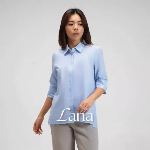 Lana Long Sleeve 3/4 Shirt | Kemeja Wanita Office Look Atasan Cotton Poplin Lengan Panjang 