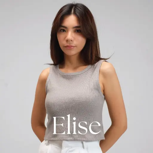 Elise Tank Top | Atasan Tank Top Basic Wanita Sleeveless Tanpa Lengan Rib Knit Stretch 