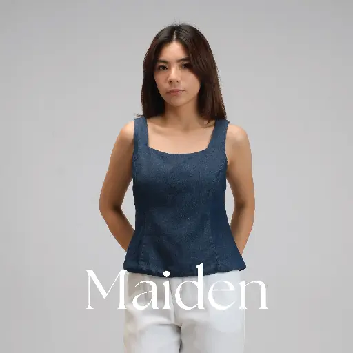 Maiden Denim Tank Top | Atasan Wanita Square Neck Jeans