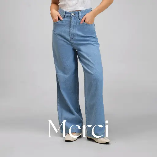 Merci Baggy Jeans | Celana Lightweight Denim Bootcut Pants Wanita