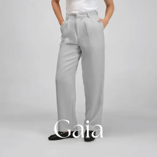 Gaia High Waist Pants | Celana Panjang Loose Trousers Kulot Wanita 